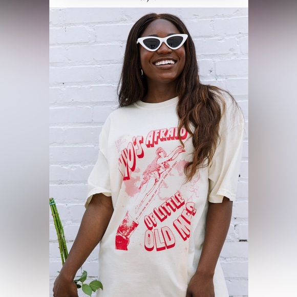 Comfort Colors Tops - Taylor Swift White and Pink Graphic Tee